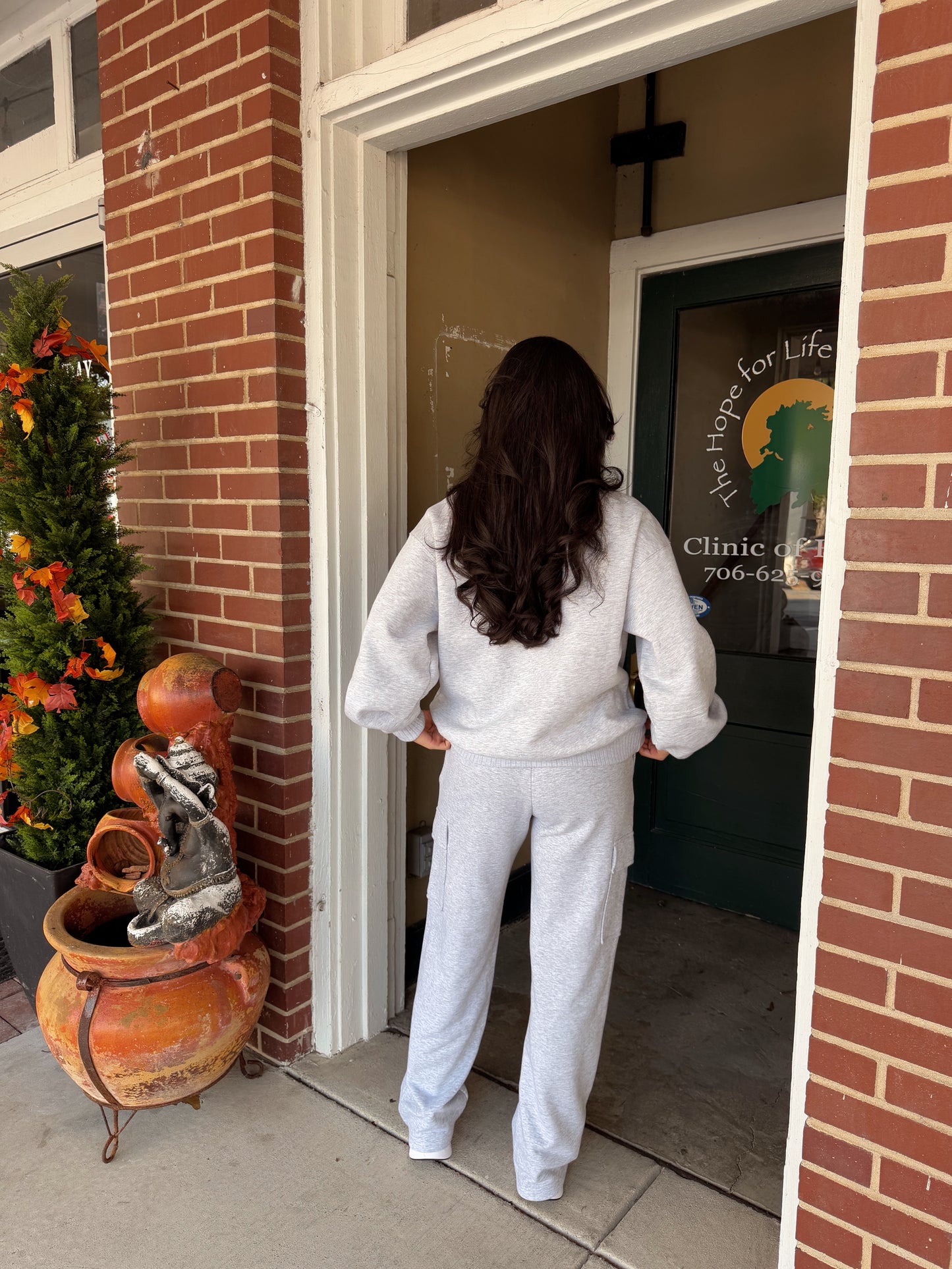 Heather Grey Quarter Zip & Cargo Pant Set