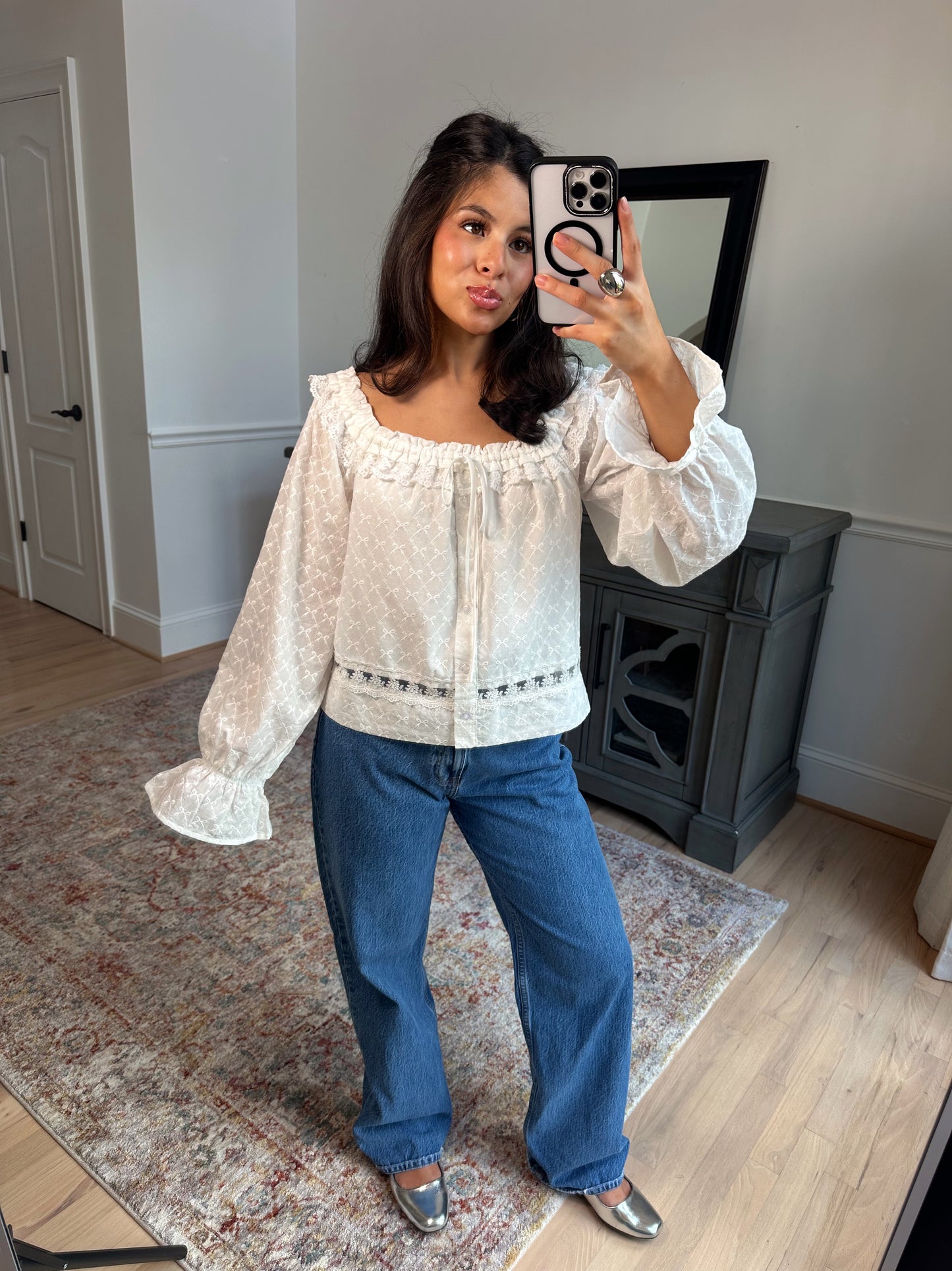 Daydreaming Lace Detail Top