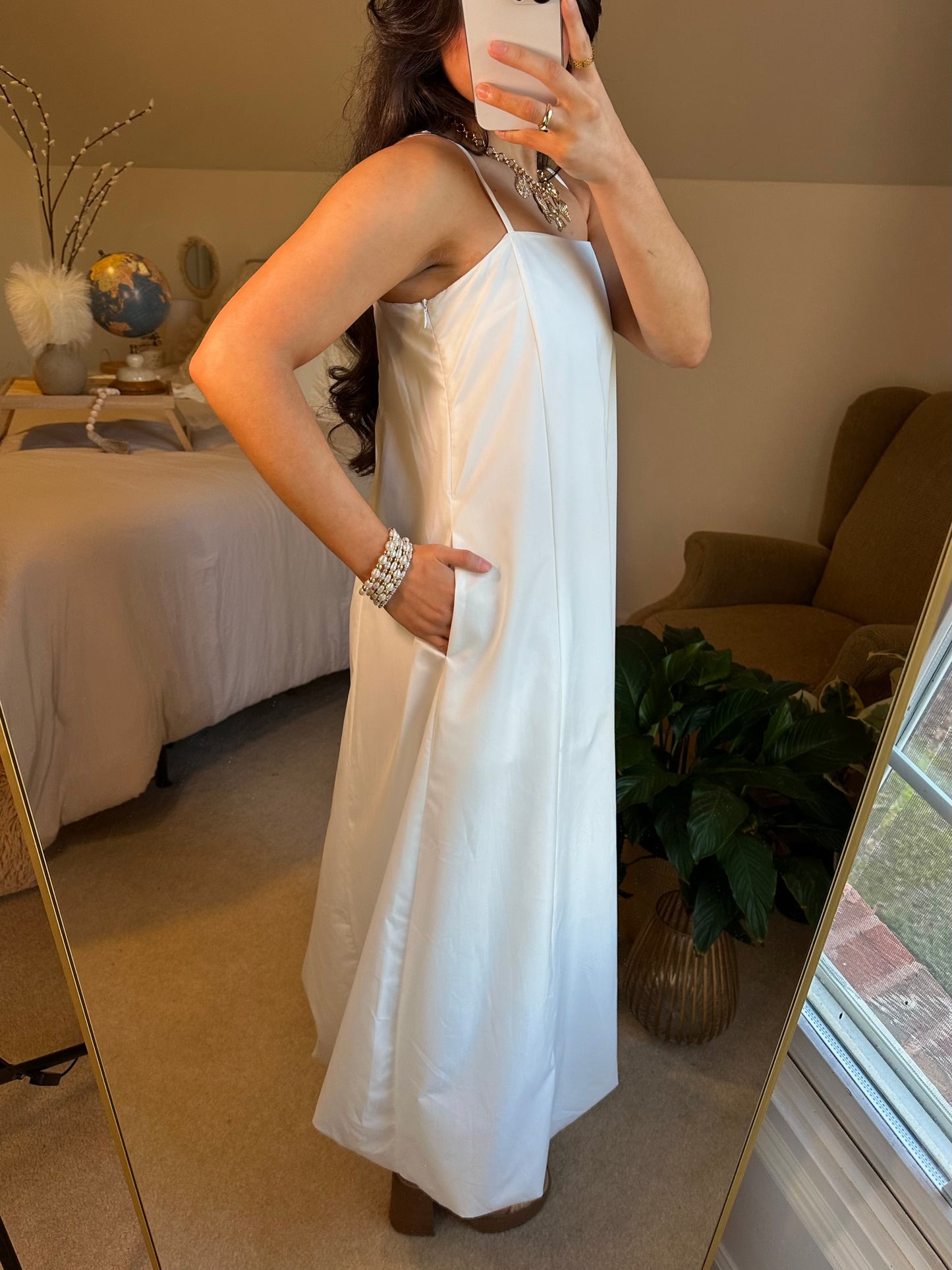 White Bubble Maxi Dress