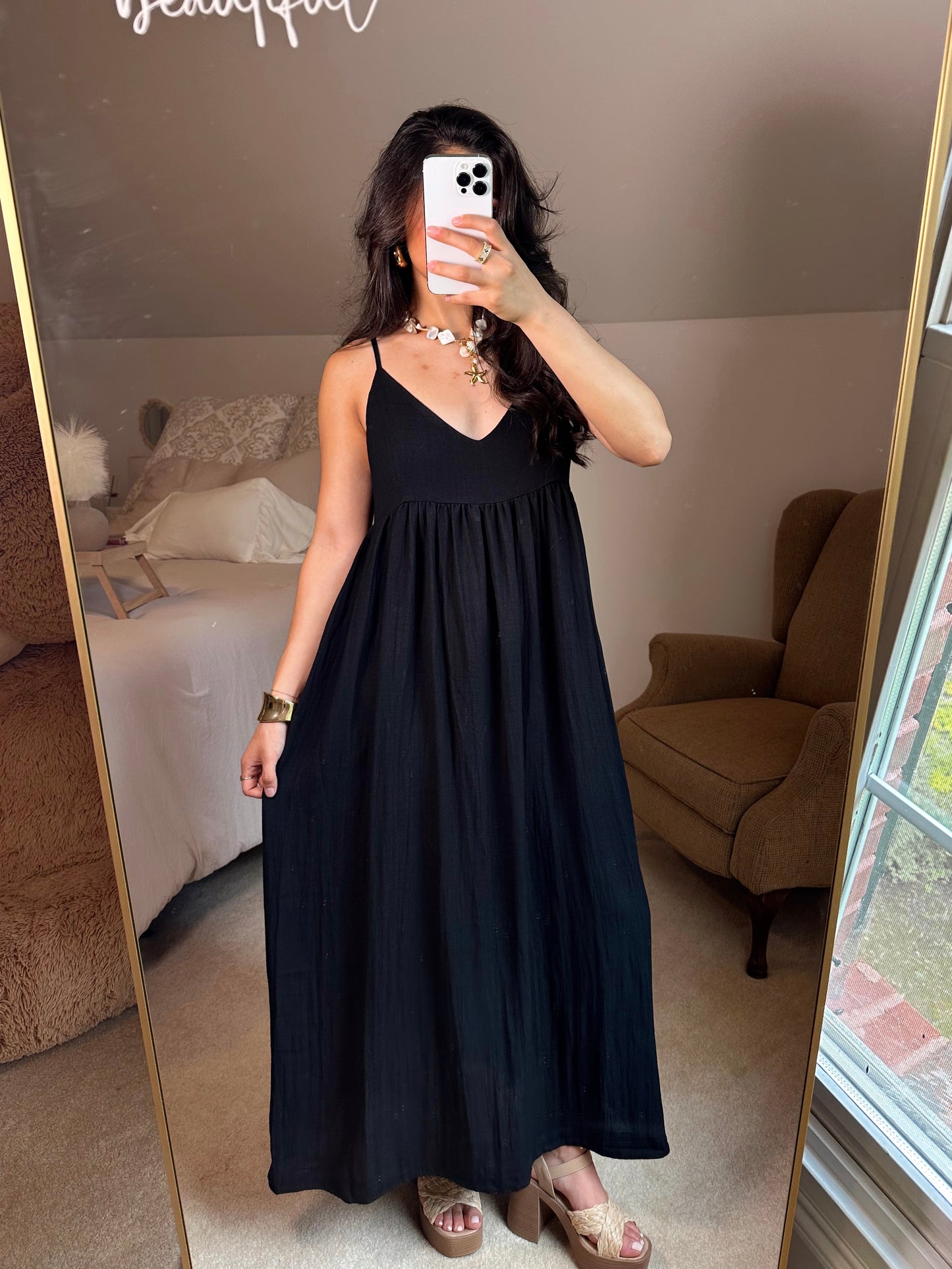 Black Flowy Maxi Dress