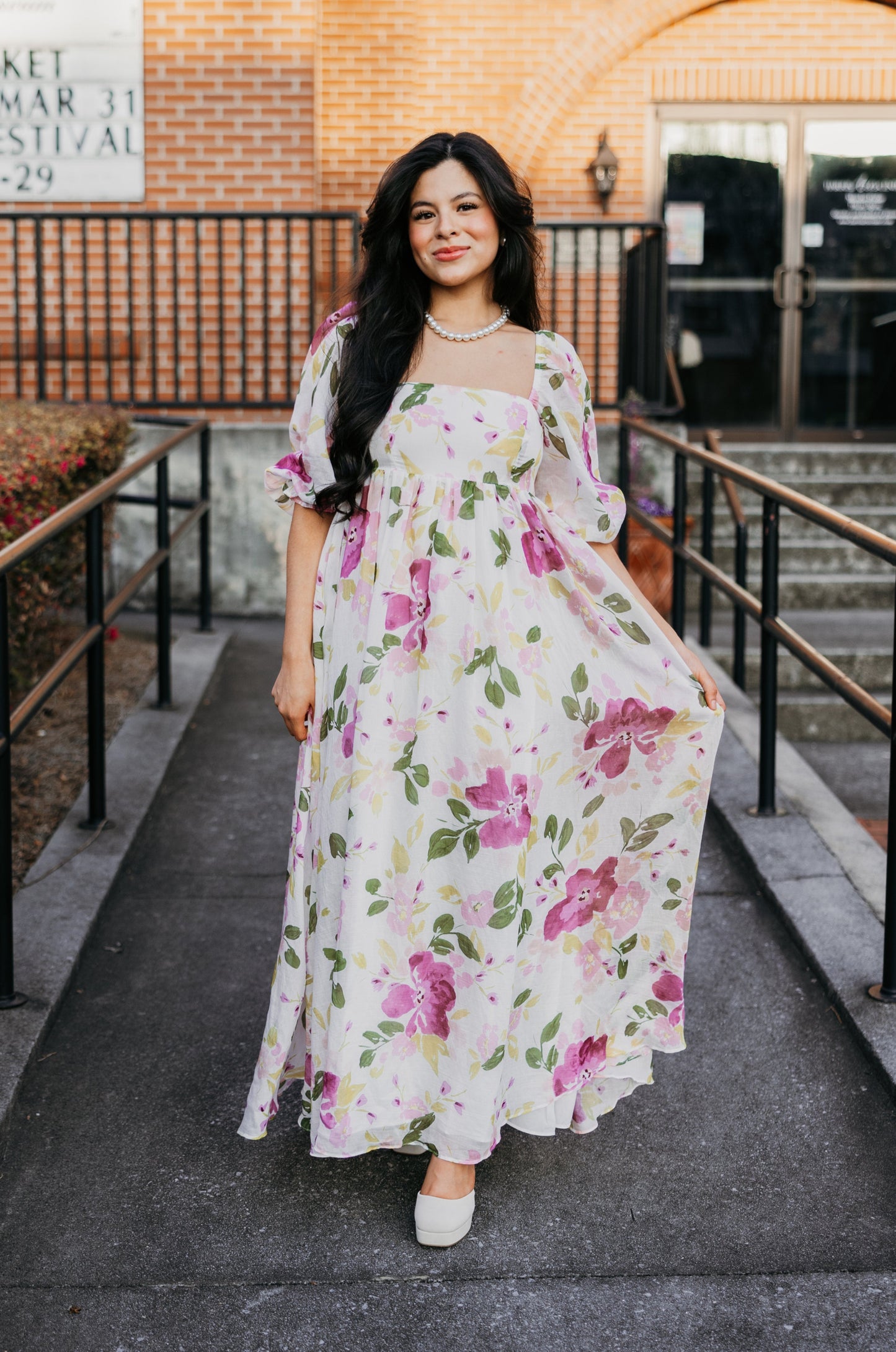 Purple Florals Maxi Dress