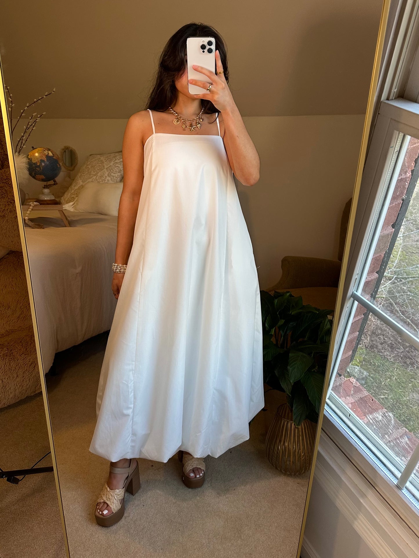 White Bubble Maxi Dress