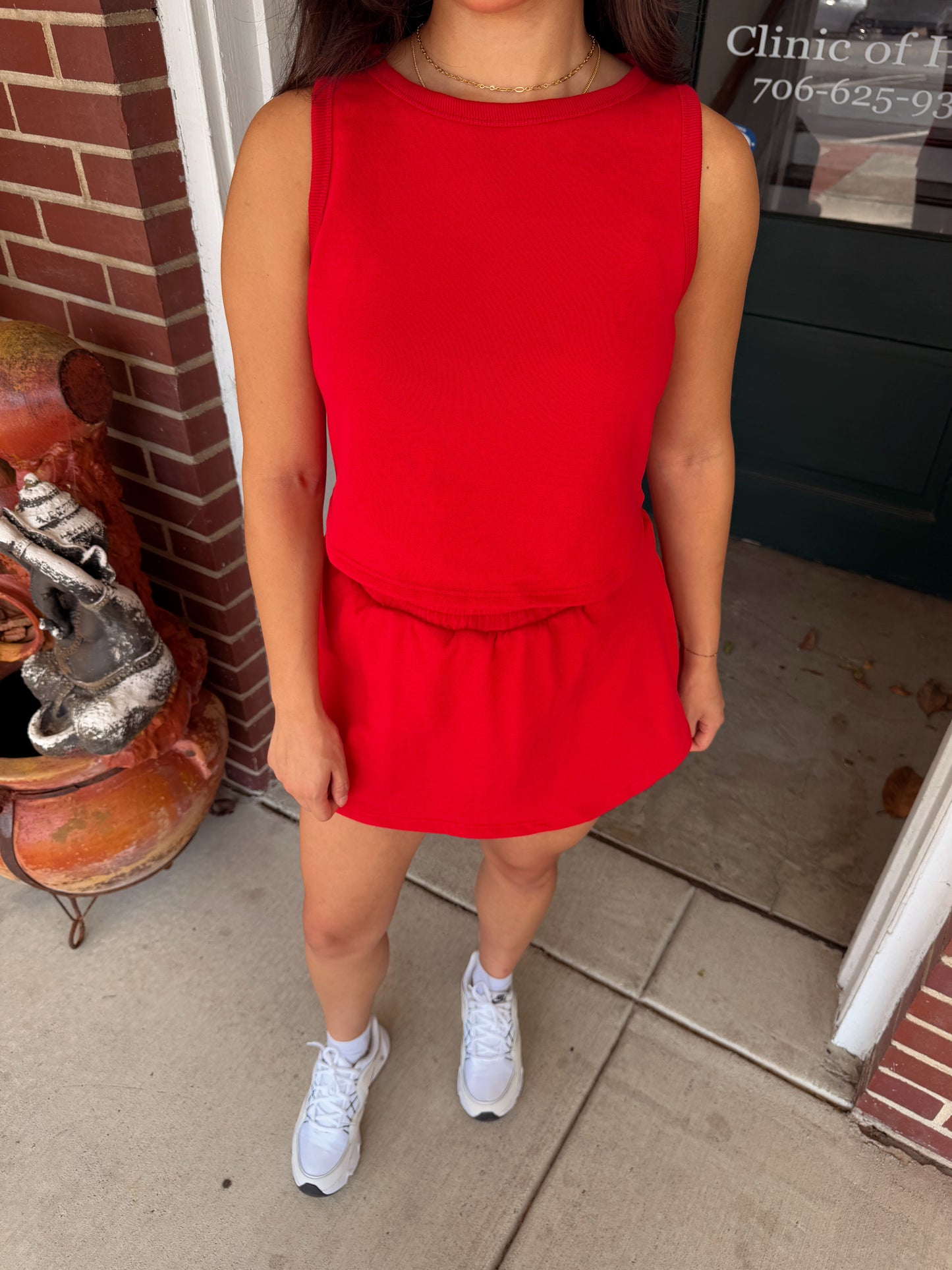 Red Tank & Skort Set