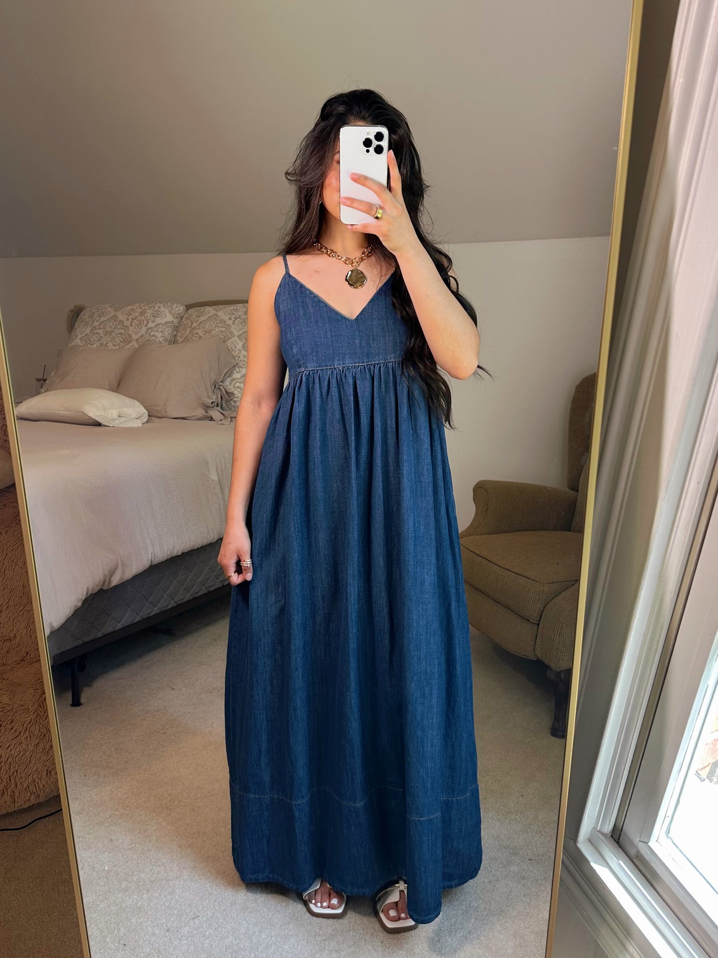 Everyday Dark Denim Maxi Dress