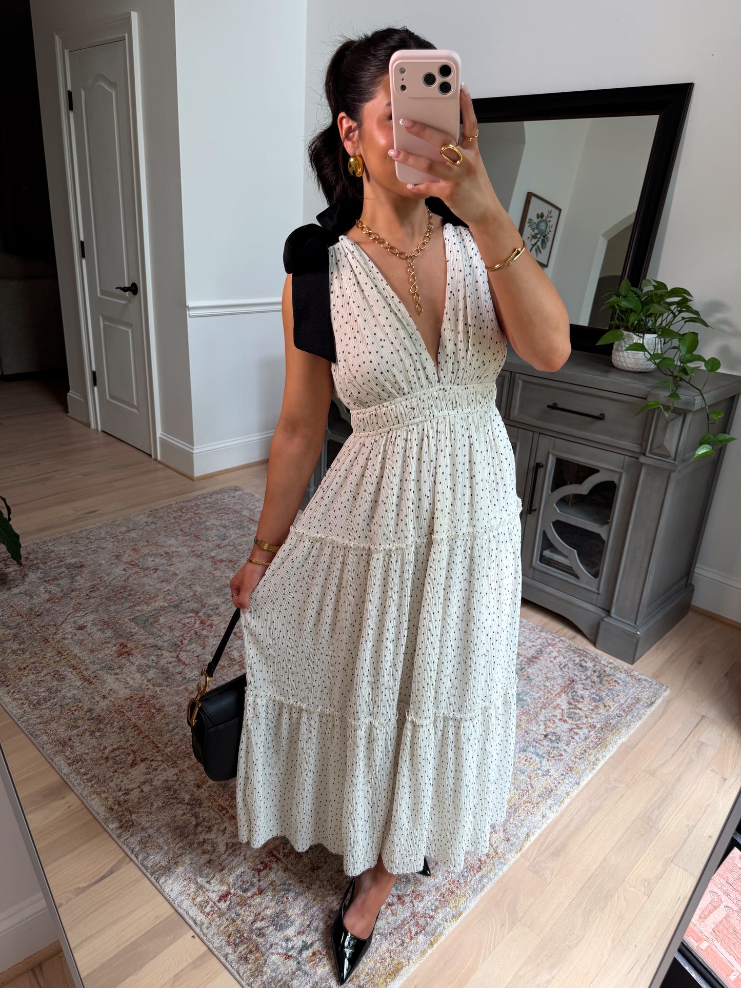 Lovely in Dots Bow Midi Dress