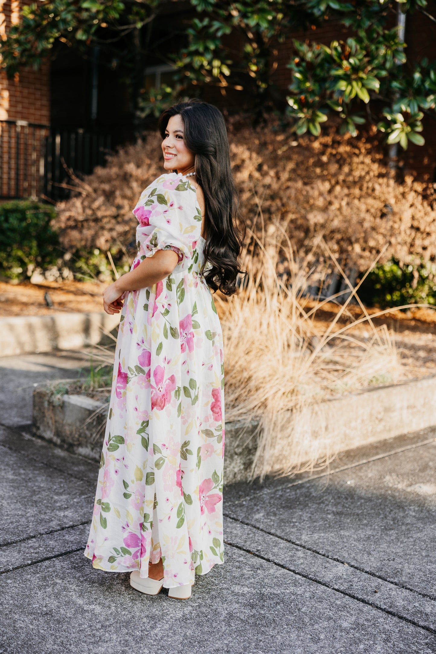 Purple Florals Maxi Dress