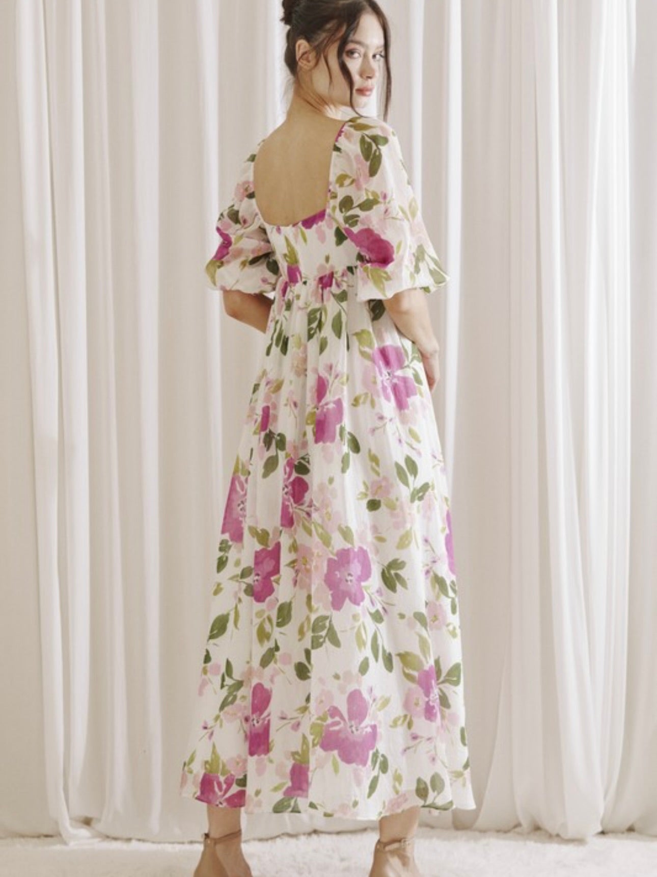 Purple Florals Maxi Dress