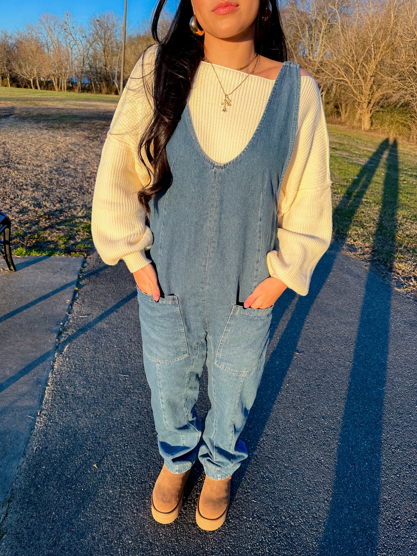 Free Girl Denim Jumpsuit (PLUS SIZE - 3XL LEFT)