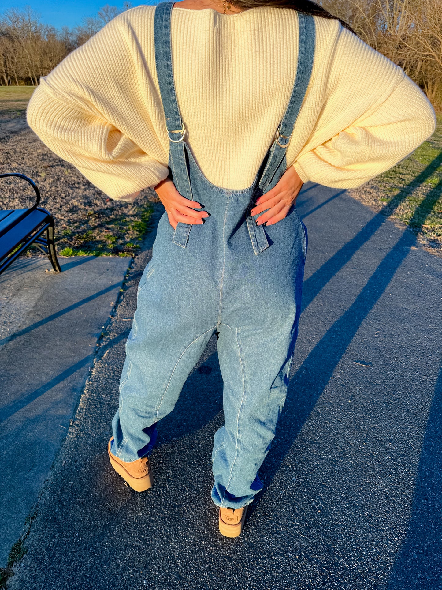 Free Girl Denim Jumpsuit (PLUS SIZE - 3XL LEFT)