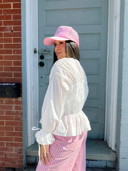 Darling White Ruffle Top