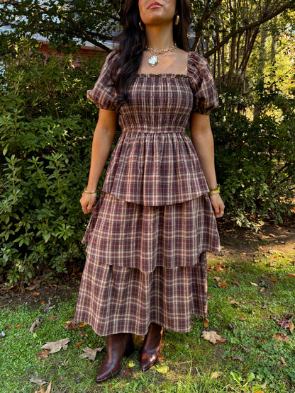 Home for Thanksgiving Plaid Midi Dress