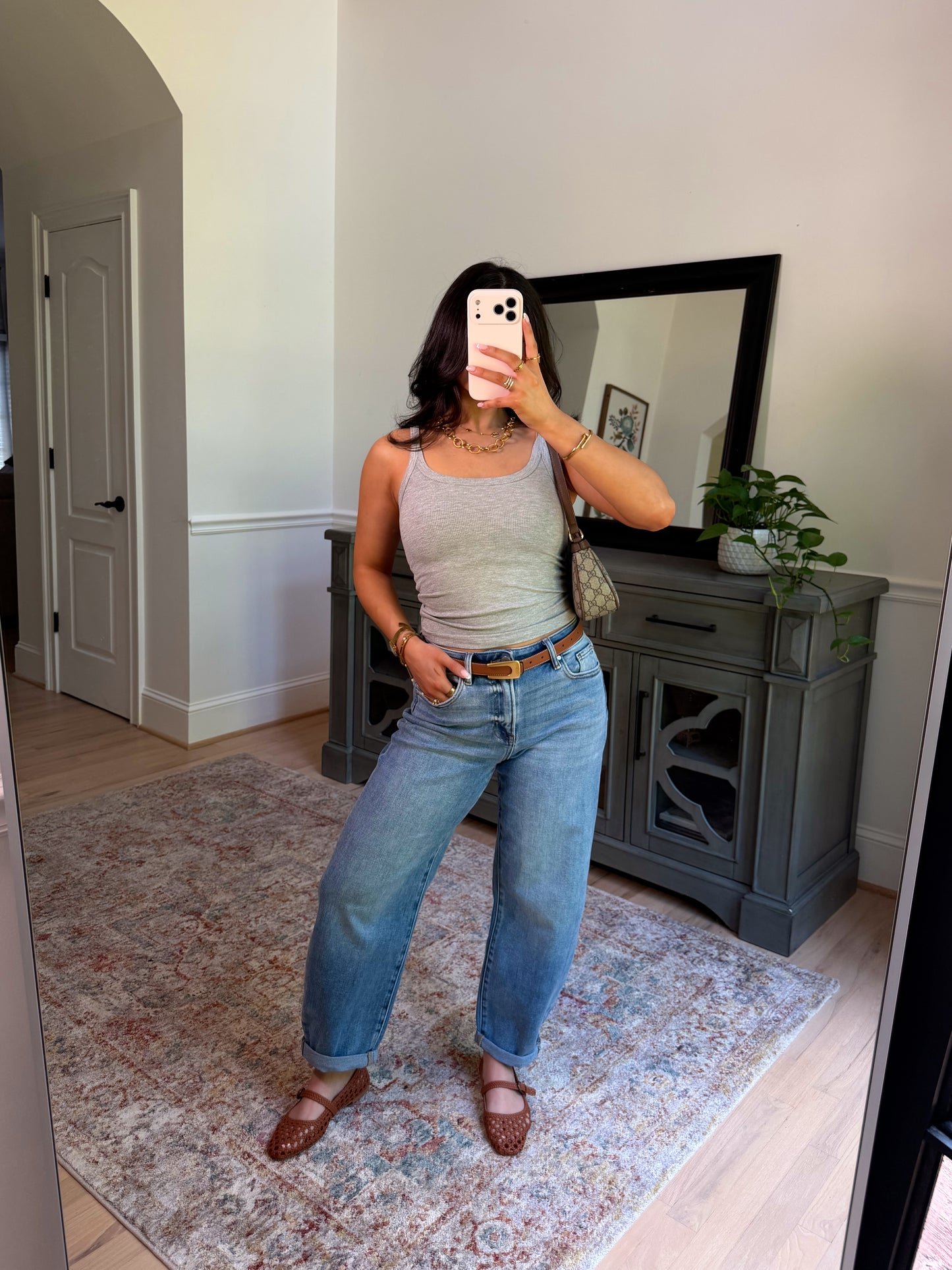 Polished Barrel Cuff Jean