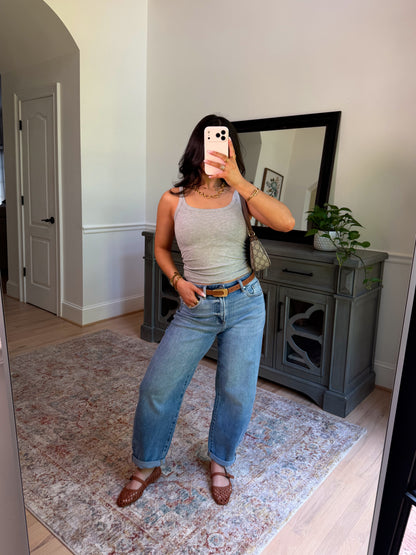 Polished Barrel Cuff Jean