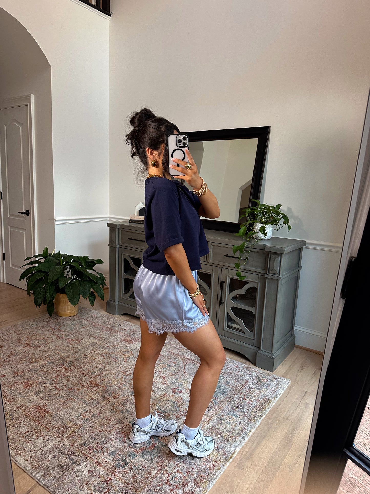 Daydreaming Lace Satin Shorts