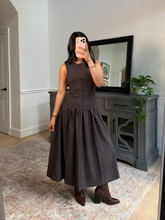 Heritage Plaid Midi Dress