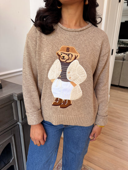 Teddy Embroidered Cotton Sweater