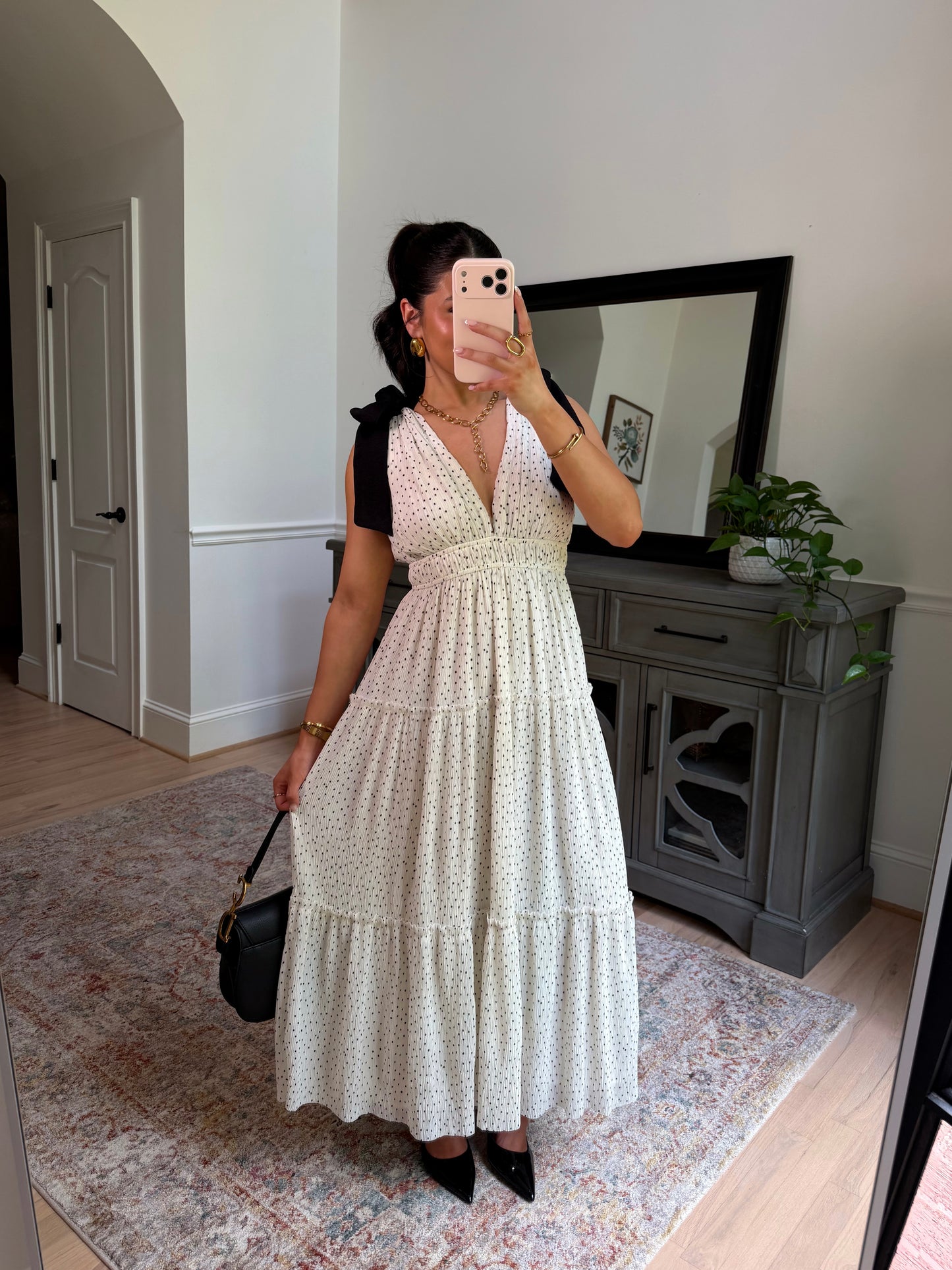 Lovely in Dots Bow Midi Dress