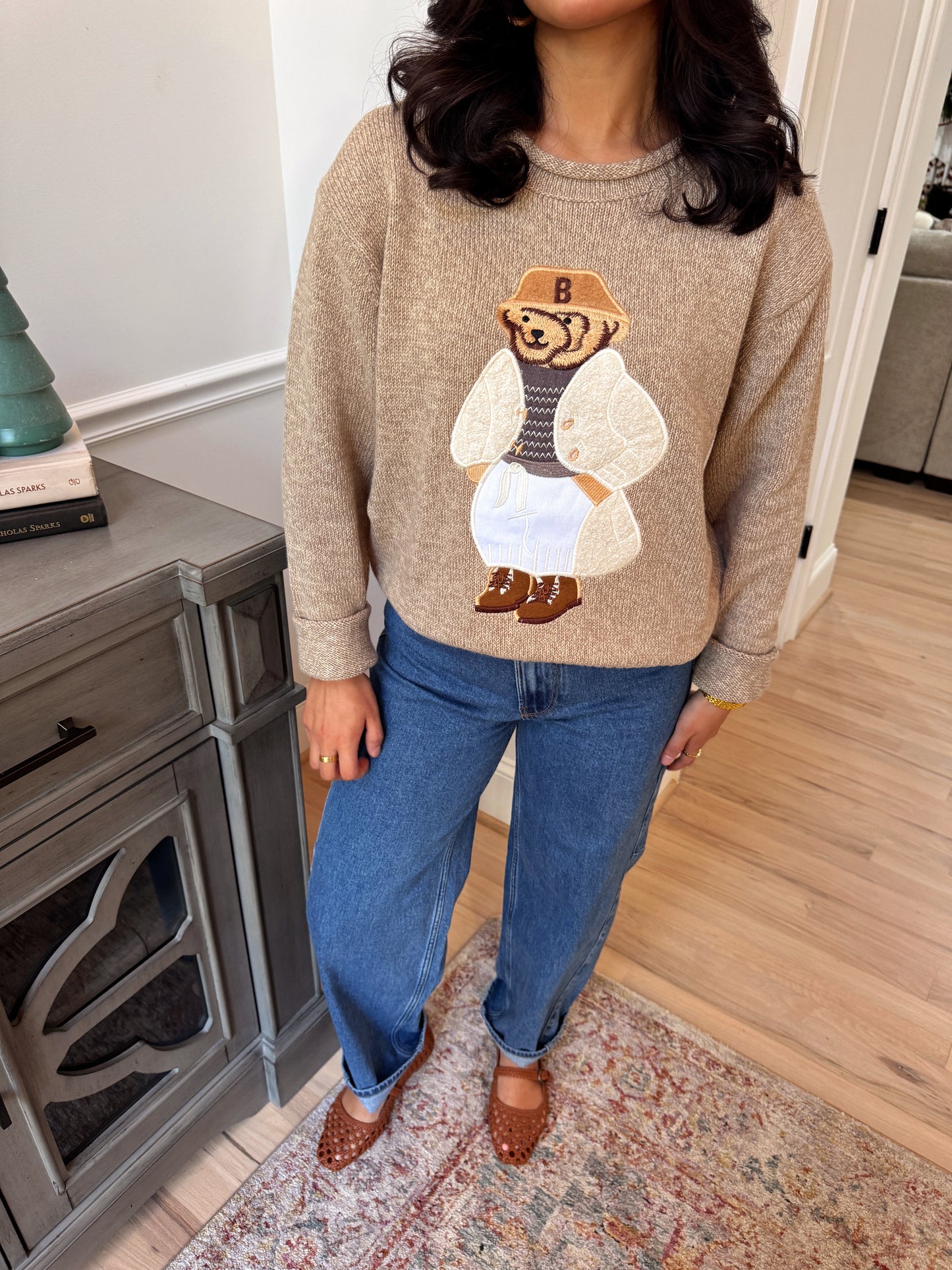 Teddy Embroidered Cotton Sweater