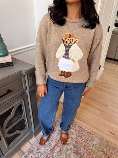 Teddy Embroidered Cotton Sweater