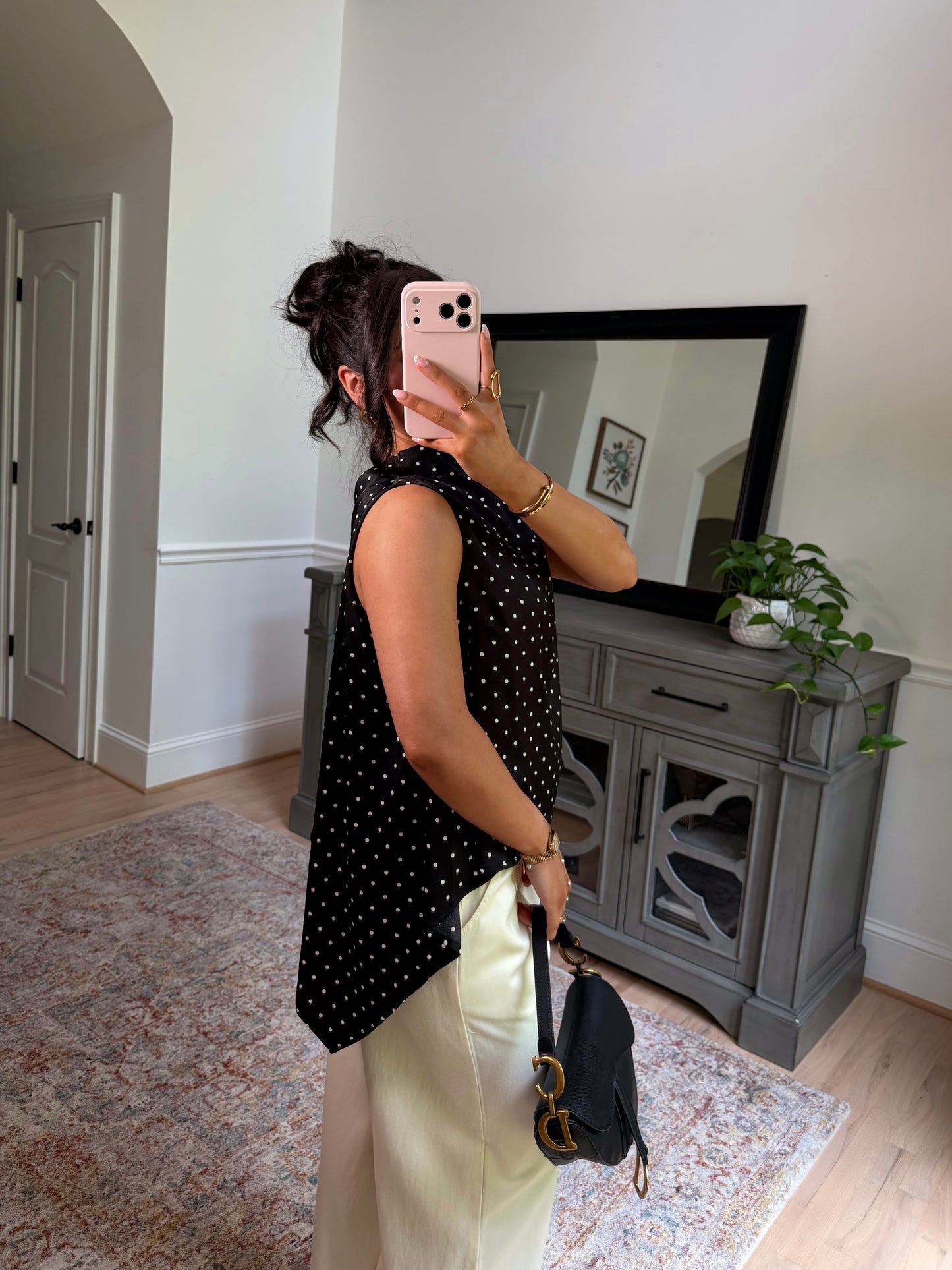 Evening Allure Polka Dot Blouse