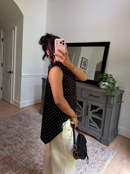 Evening Allure Polka Dot Blouse