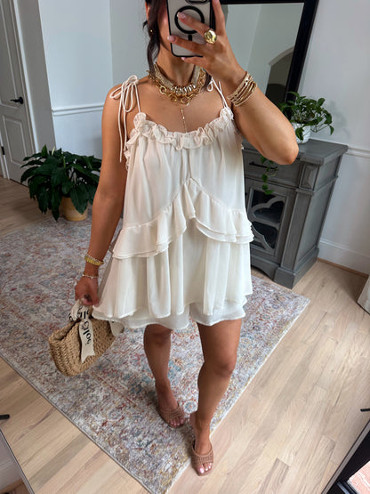 Favorite Girl Ruffle Romper (Ivory)