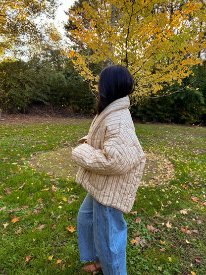 Leaves Are Falling Puff Quilted Jacket