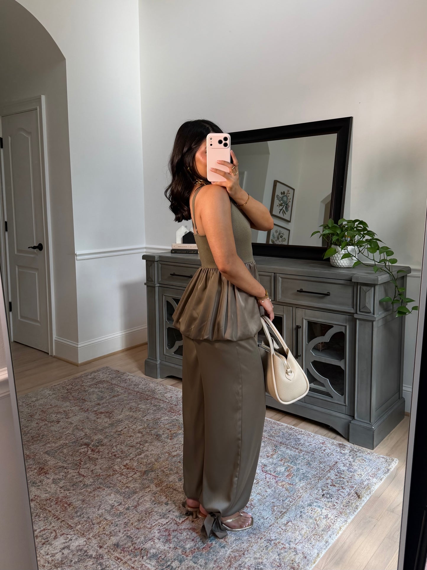 The Olive & Oak Satin Top & Pant Set