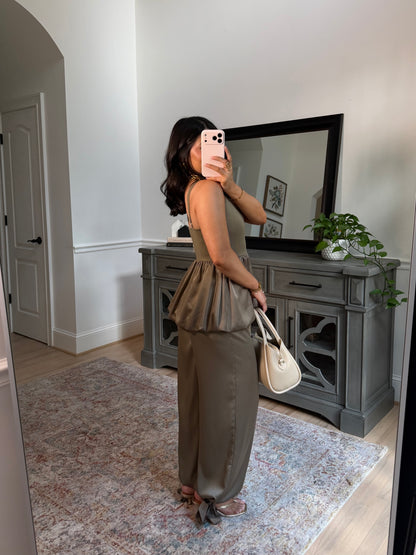 The Olive & Oak Satin Top & Pant Set