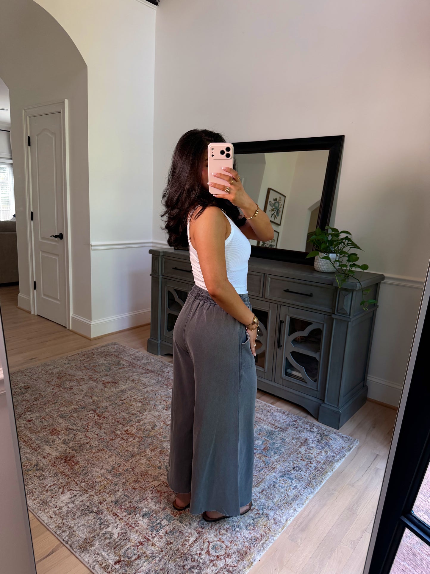 Ash Cropped Wide Leg Pants