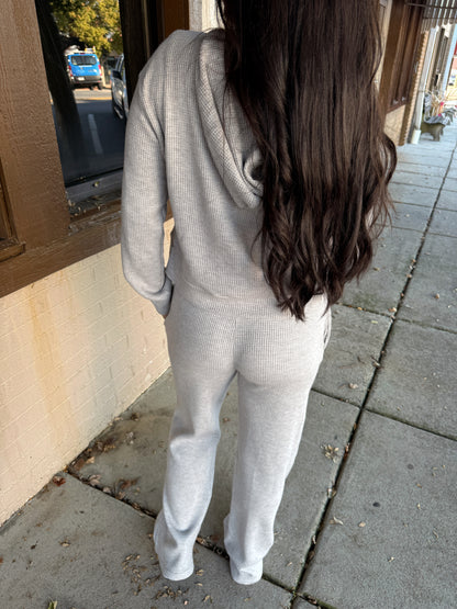 Grey Waffle Knit Set