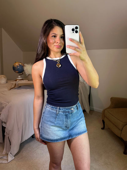 Sailor Ribbed Contrast Tank