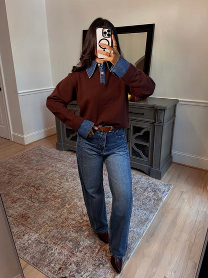 Espresso Couture Polo Denim Knit