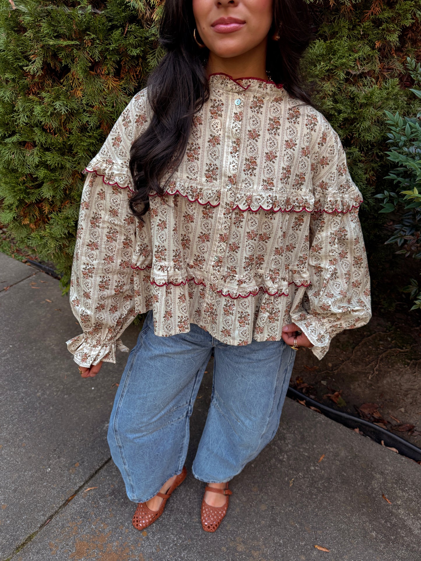 Autumn Aura Button Up Top