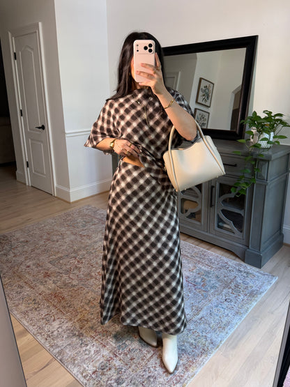 Aurora Brown Checkered Skirt