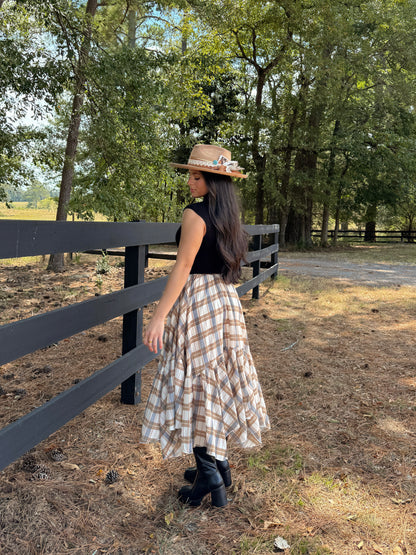 Tan Plaid Skirt