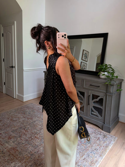 Evening Allure Polka Dot Blouse