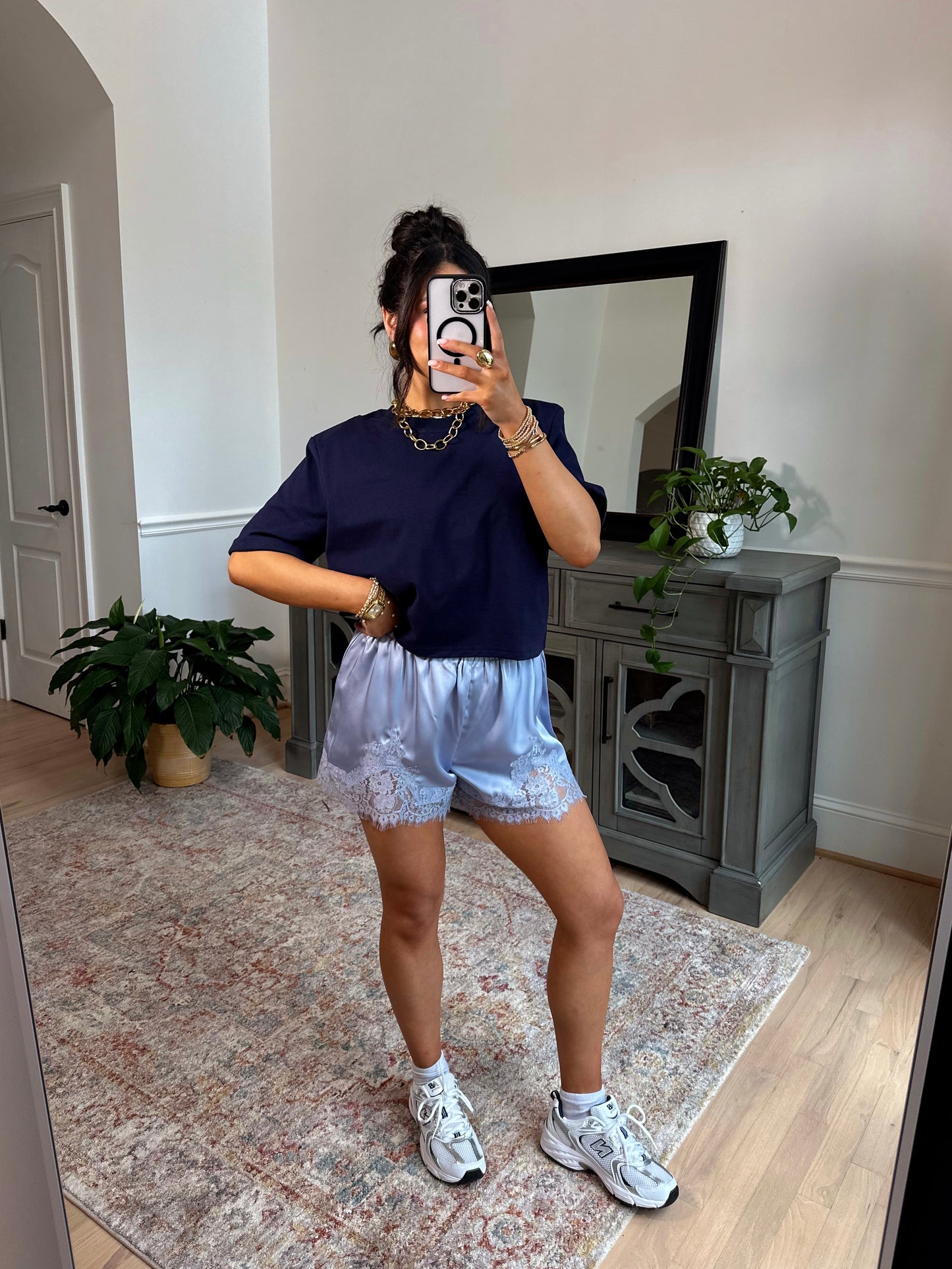 Daydreaming Lace Satin Shorts