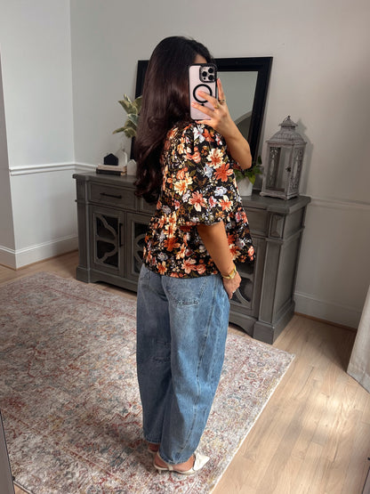Autumn Rose Denim Top