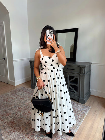 Parisian Polka Dot Midi Dress