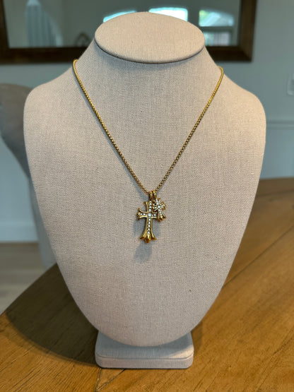 Big & Little Cross Necklace (Water Resistant)