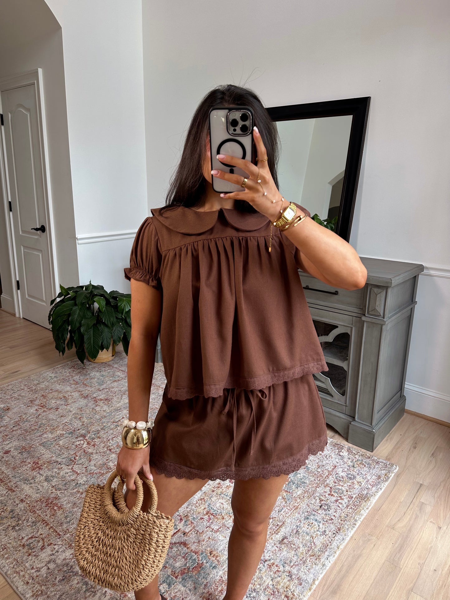 Cocoa Lace Top & Skort Set