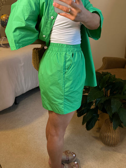 Kelly Green Button Up & Short Set