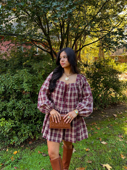 Cranberry Crush Plaid Dress
