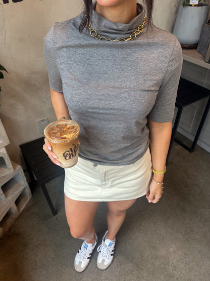 OOTD Cream Denim Mini Skort
