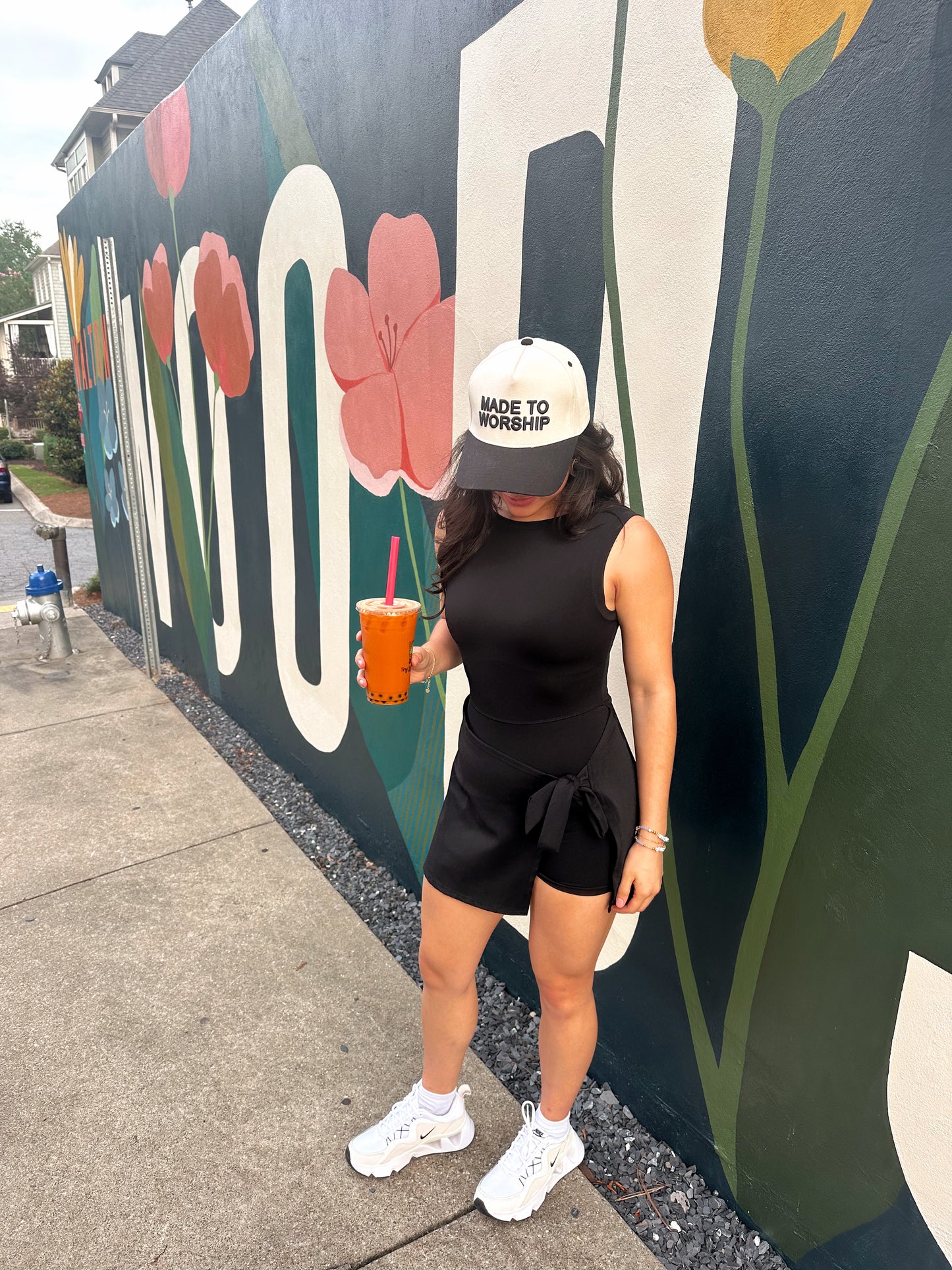 Black Wrap Active Romper