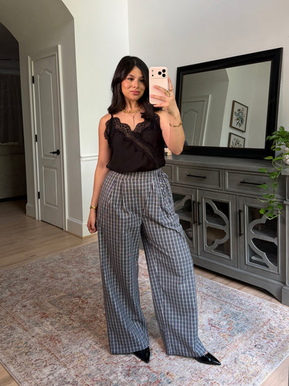 Ivy Black & White Plaid Pants