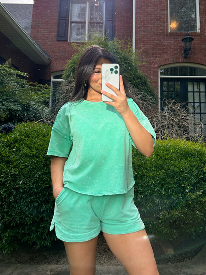 Green Shirt & Short Set