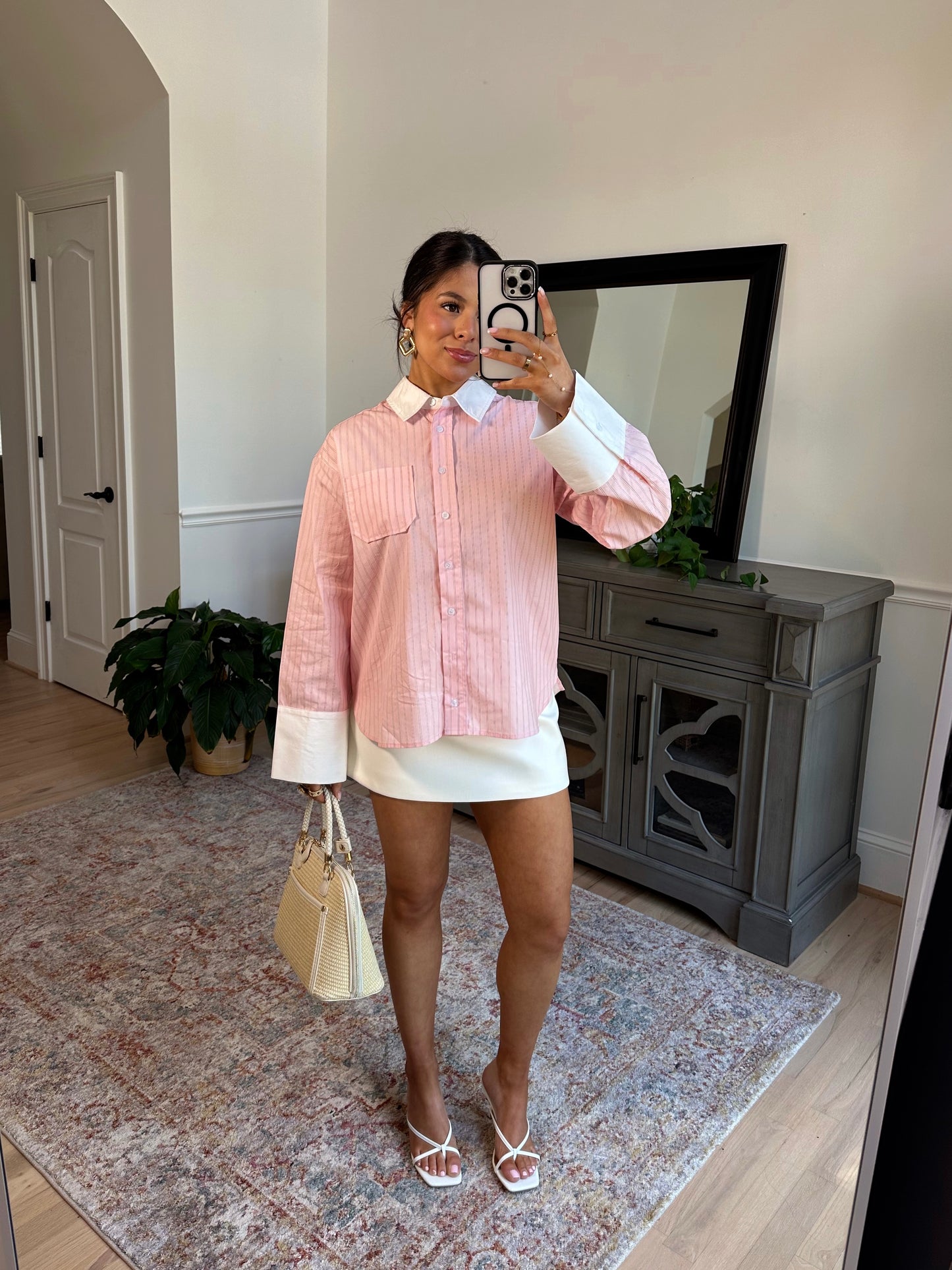 Palma Blush Button Up Top