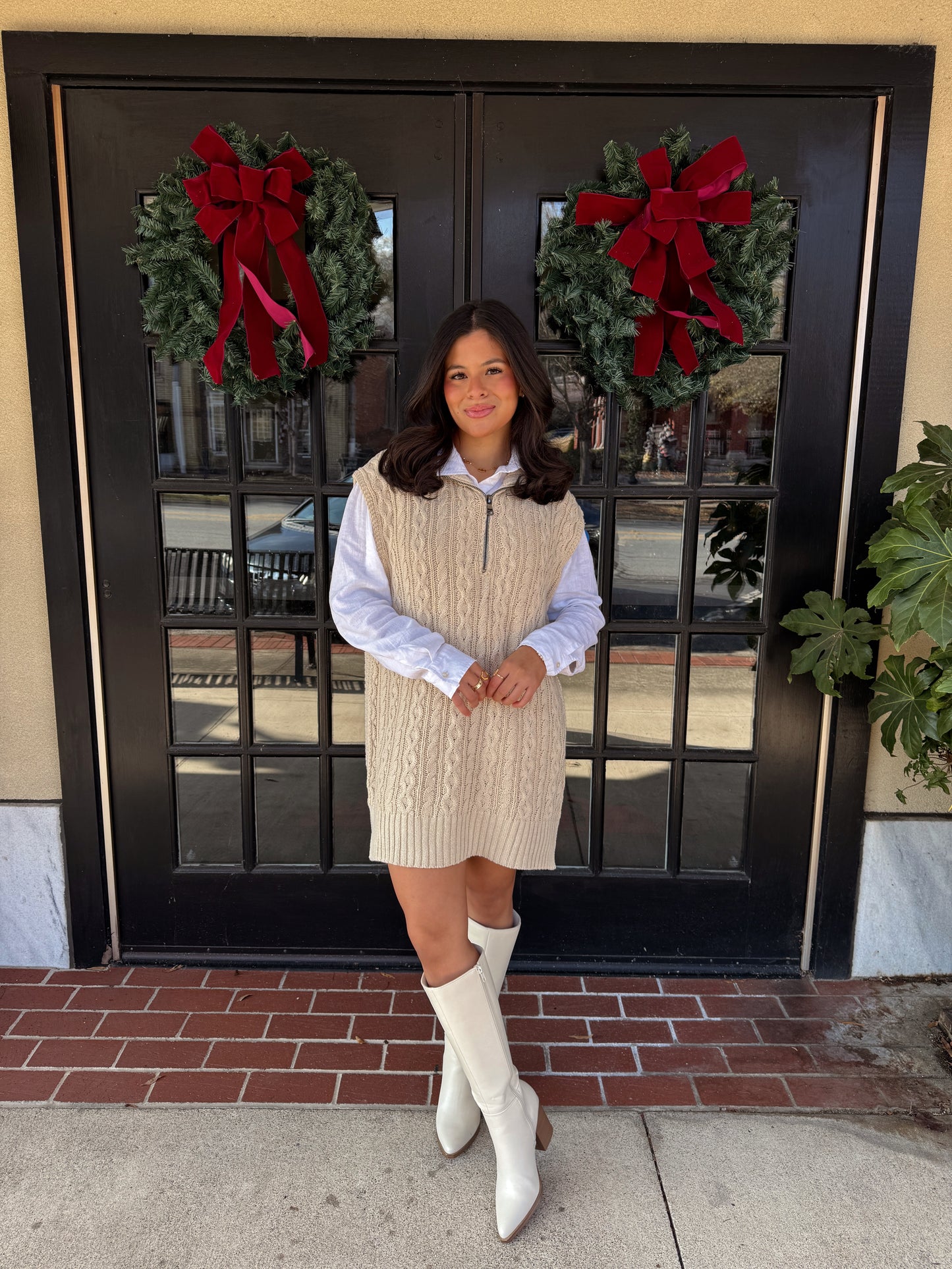 The Madison Cream Knit Vest (Dress / Top)